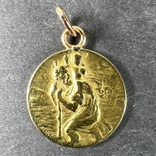 Load image into Gallery viewer, French OBC Saint Christopher Lightning Strike 18K Yellow Gold Pendant Medal