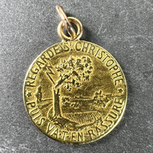 Load image into Gallery viewer, French OBC Saint Christopher Lightning Strike 18K Yellow Gold Pendant Medal