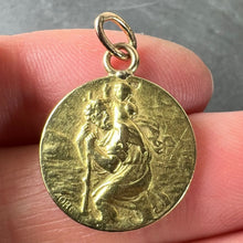 Load image into Gallery viewer, French OBC Saint Christopher Lightning Strike 18K Yellow Gold Pendant Medal