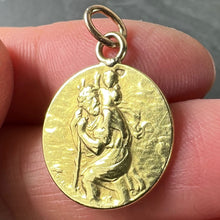Load image into Gallery viewer, French OBC Saint Christopher Lightning Strike 18K Yellow Gold Pendant Medal