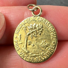 Load image into Gallery viewer, French OBC Saint Christopher Lightning Strike 18K Yellow Gold Pendant Medal