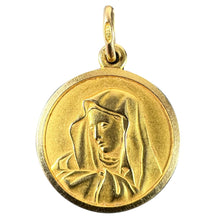 Load image into Gallery viewer, Italian UnoAErre 18K Yellow Gold Virgin Mary Medal Pendant