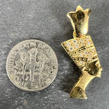 Load image into Gallery viewer, 18K Yellow Gold Diamond Nefertiti Charm Pendant