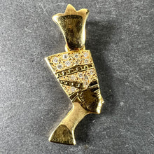 Load image into Gallery viewer, 18K Yellow Gold Diamond Nefertiti Charm Pendant