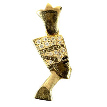 Load image into Gallery viewer, 18K Yellow Gold Diamond Nefertiti Charm Pendant