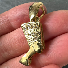 Load image into Gallery viewer, 18K Yellow Gold Diamond Nefertiti Charm Pendant