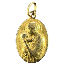 Load image into Gallery viewer, French Dropsy Madonna and Child 18K Yellow Gold Charm Pendant