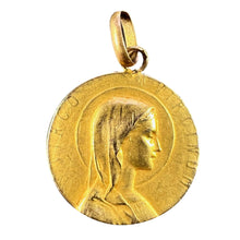 Load image into Gallery viewer, French 18K Yellow Gold Virgin Mary Virgo Virginum Medal Pendant