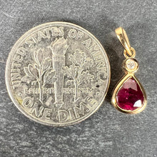 Load image into Gallery viewer, Pear Shaped Ruby Diamond 18K Yellow Gold Charm Pendant
