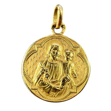 Load image into Gallery viewer, French Joseph and Jesus 18K Yellow Gold Medal Pendant