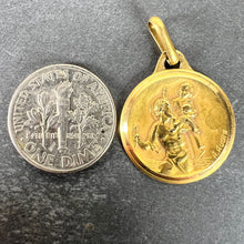Load image into Gallery viewer, French Augis 18K Yellow Gold St Christopher Charm Pendant Medal