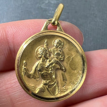 Load image into Gallery viewer, French Augis 18K Yellow Gold St Christopher Charm Pendant Medal