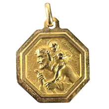 Load image into Gallery viewer, French Paul Brandt St Christopher 18K Yellow Gold Charm Pendant Medal