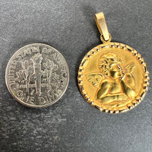 Load image into Gallery viewer, French Raphael’s Cherub 18K Yellow Gold Charm Medal Pendant
