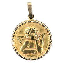Load image into Gallery viewer, French Raphael’s Cherub 18K Yellow Gold Charm Medal Pendant