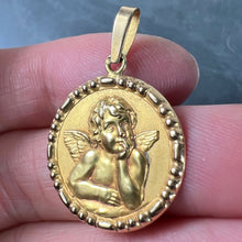 Load image into Gallery viewer, French Raphael’s Cherub 18K Yellow Gold Charm Medal Pendant
