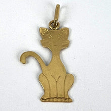 Load image into Gallery viewer, Reserved for Anne French 18K Yellow Gold Engraved Cat Charm Pendant