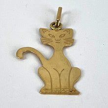Load image into Gallery viewer, Reserved for Anne French 18K Yellow Gold Engraved Cat Charm Pendant