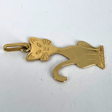 Load image into Gallery viewer, Reserved for Anne French 18K Yellow Gold Engraved Cat Charm Pendant