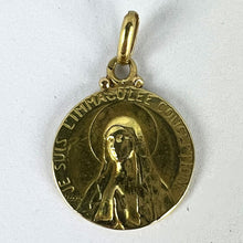 Load image into Gallery viewer, French Becker Virgin Mary 18K Yellow Gold Charm Pendant
