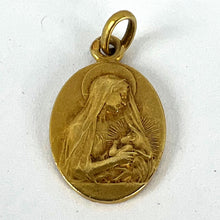 Load image into Gallery viewer, French Vern Madonna and Child 18K Yellow Gold Charm Pendant