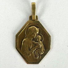 Load image into Gallery viewer, French Madonna and Child 18K Yellow Gold Medal Pendant