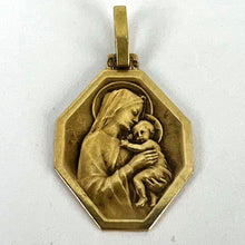 Load image into Gallery viewer, French Madonna and Child 18K Yellow Gold Medal Pendant