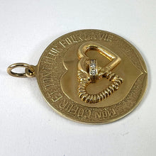 Load image into Gallery viewer, Merrin Marriage Two Hearts for Life 14K Yellow Gold Diamond Love Charm Pendant