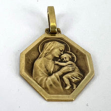 Load image into Gallery viewer, French Madonna and Child 18K Yellow Gold Medal Pendant
