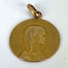 Load image into Gallery viewer, French 18K Yellow Gold Virgin Mary Virgo Virginum Medal Pendant