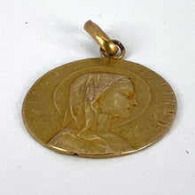 Load image into Gallery viewer, French 18K Yellow Gold Virgin Mary Virgo Virginum Medal Pendant
