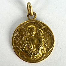 Load image into Gallery viewer, French Joseph and Jesus 18K Yellow Gold Medal Pendant