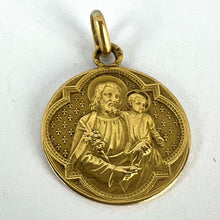 Load image into Gallery viewer, French Joseph and Jesus 18K Yellow Gold Medal Pendant