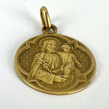 Load image into Gallery viewer, French Joseph and Jesus 18K Yellow Gold Medal Pendant