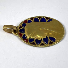 Load image into Gallery viewer, French Dropsy Virgin Mary Plique A Jour Enamel 18K Yellow Gold Pendant Medal