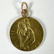 Load image into Gallery viewer, French OBC Saint Christopher Lightning Strike 18K Yellow Gold Pendant Medal