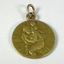 Load image into Gallery viewer, French OBC Saint Christopher Lightning Strike 18K Yellow Gold Pendant Medal