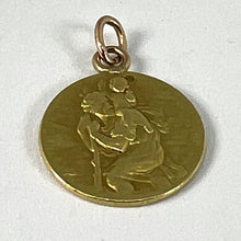 Load image into Gallery viewer, French OBC Saint Christopher Lightning Strike 18K Yellow Gold Pendant Medal
