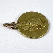 Load image into Gallery viewer, French OBC Saint Christopher Lightning Strike 18K Yellow Gold Pendant Medal