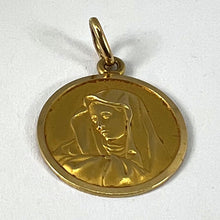 Load image into Gallery viewer, Italian UnoAErre 18K Yellow Gold Virgin Mary Medal Pendant