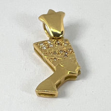 Load image into Gallery viewer, 18K Yellow Gold Diamond Nefertiti Charm Pendant