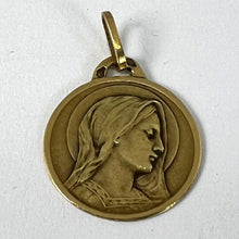 Load image into Gallery viewer, French Dropsy Virgin Mary 18K Yellow Gold Medal Charm Pendant