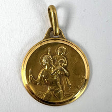 Load image into Gallery viewer, French Augis 18K Yellow Gold St Christopher Charm Pendant Medal