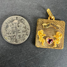 Load image into Gallery viewer, French Il Bat Pour Toi My Heart Beats For You 18K Yellow Gold Ruby Love Pendant