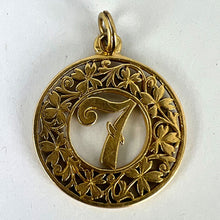 Load image into Gallery viewer, Lucky 'Number 7' Four Leaf Clover 18K Yellow Gold Good Luck Charm Pendant