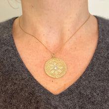 Load image into Gallery viewer, Merrin Let Me Count The Ways Daisy 14K Yellow Gold Diamond Love Pendant