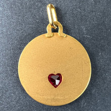 Load image into Gallery viewer, French My Heart Beats For You Il Bat Pour Toi 18K Yellow Gold Ruby Love Pendant