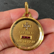 Load image into Gallery viewer, Augis French Plus Hier Ruby Diamond 18K Yellow Gold Love Charm Pendant
