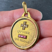 Load image into Gallery viewer, Augis French Plus Hier Ruby Diamond 18K Yellow Gold Love Charm Pendant