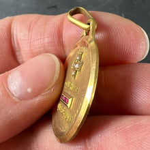 Load image into Gallery viewer, Augis French Plus Hier Ruby Diamond 18K Yellow Gold Love Charm Pendant